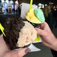 Hazelnut and dark chocolate vegan flavors at The Gelatist in Rome