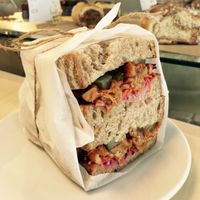 Jackfruit 'fooled pork' sammie at The Plant Room in Brighton