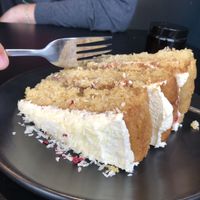 Coconut raspberry cake at The Plant Room in Brighton
