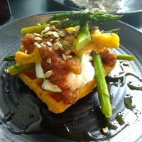Cornbread waffle with nice things at The Plant Room in Brighton