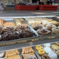 Almost the whole top row is vegan!   at Family Donuts & Deli in Carmichael