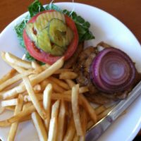 Vegan Steak Burger & Fries at TVJ Kitchen - West LA in Los Angeles