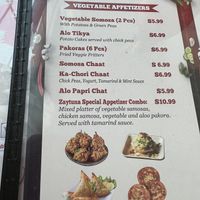 The chicken samosa can be substituted for vegetable ones in the platter.  at Zaytuna in Danbury