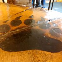 Bear paw on the table  at Big Bear Donair in Whitehorse