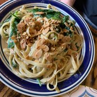 Vegan caulifredo this was tasty but probably would opt for something else next visit at The Green Fork & Local Roots Market in North Wales