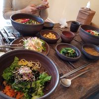 Bibimbop before mixing at Dasoni in Jeju