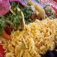 Vegan taco platter  at Cafe Corazon - Kinnickinnick in Milwaukee