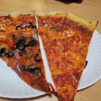 Cheese and a supreme at Screamer's Pizzeria - Greenpoint in Brooklyn