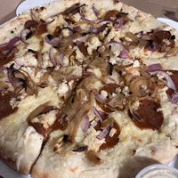 Vampire pizza  at Screamer's Pizzeria - Greenpoint in Brooklyn