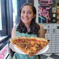 Mushroom sausage slice at Screamer's Pizzeria - Greenpoint in Brooklyn