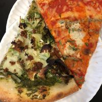 Buffalo and Fancy Kale slices at Screamer's Pizzeria - Greenpoint in Brooklyn