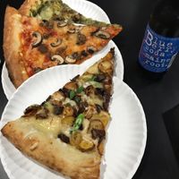 Pizza and soda  at Screamer's Pizzeria - Greenpoint in Brooklyn