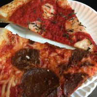mozarella and seitan pepper style at Screamer's Pizzeria - Greenpoint in Brooklyn