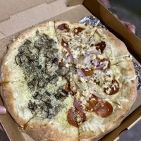 Half Vampire half Screamer’s  at Screamer's Pizzeria - Greenpoint in Brooklyn