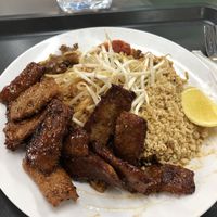 Pad Thai with soy crisps. SO good. at Blossoming Lotus in Haymarket