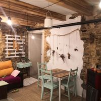 Such a beautiful cafe at the back at Xícara Tenda in Santiago De Compostela