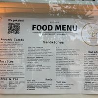 Food menu!  at Glowing Plant Based Eatery in Los Angeles