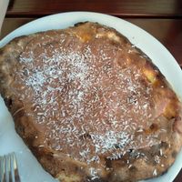 vegan nutella coconut pizza for dessert  at Vero Bio-Pizzeria in Vienna
