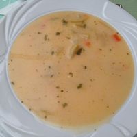 soup in the lunch special at Restaurantul Vegetarian Cris in Oradea