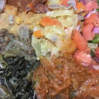 Vegan dishes- 8 item combo at Addis Ethiopian Restaurant in Washington