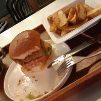 Great burger with Cajun fries at Huggers - 허거스 in Seoul