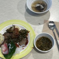 My plate and soups  at Veg Green in Seoul