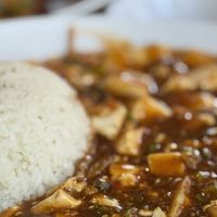 Mapo tofu. It is mala-flavored which has fire in your mouth.   at Gawon - 가원 in Seoul