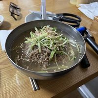 Cold buckwheat noodles soup minus egg  at DunNae MakGukSu in Busan