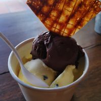Chocolate with pepper and passion fruit at Gelato Lab in Siem Reap