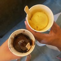 Chocolate and mango gelato  at Gelato Lab in Siem Reap