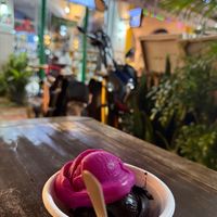 Chocolate and dragon fruit  at Gelato Lab in Siem Reap