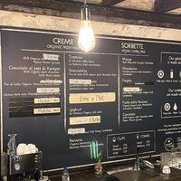 Menu - vegan choices are to on the right.  Prices at the bottom.  at Gelato Lab in Siem Reap