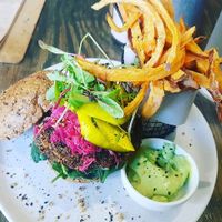 Delicious Vegan Burger at Onyx by Chrissy's Organics in Traralgon
