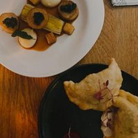 A side dish made from king oyster mushroom.  at Meatless District - Da Costabuurt in Amsterdam