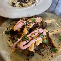 Oyster mushroom skewers  at Meatless District - Da Costabuurt in Amsterdam