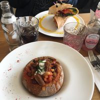 Goulash in bread and the golden G wrap. at Meatless District - Da Costabuurt in Amsterdam