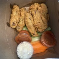 Wings with Buffalo sauce   at Sticky Fingers Diner in Washington