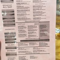 Menu at Sticky Fingers Diner in Washington