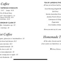 Menu at Grace in Fitzroy