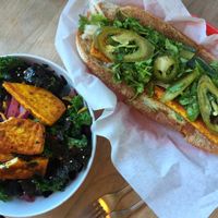 quick vegan asian food at Kiva in Portland