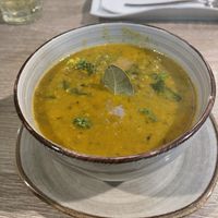 Vegan Dahl soup  at Sattva by Govinda in Aguas Calientes