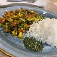 Vegan Indian dish  at Sattva by Govinda in Aguas Calientes