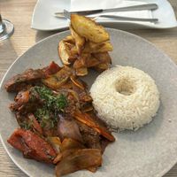 Lomo saltado at Sattva by Govinda in Aguas Calientes