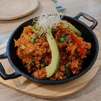 Paella at Sattva by Govinda in Aguas Calientes