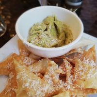 Nachos con guacamole at Sattva by Govinda in Aguas Calientes