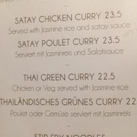 Menu at Gees in Zermatt