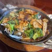 Soy cutlet sizzling platter  at Bayberry Vegan Cafe in Woburn