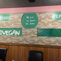 Cute wall  at Bayberry Vegan Cafe in Woburn