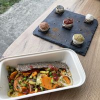 Local raw veg dish at Bistraw Zdravo Zivo in Skopje