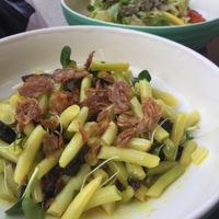 Marinated green peas with dried plums at Bistraw Zdravo Zivo in Skopje